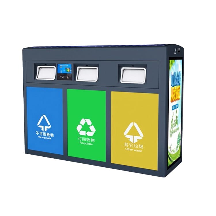 smart recycling bin solar